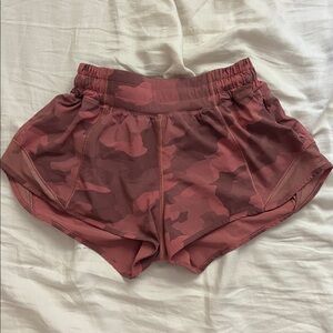Pink camo lululemon shorts